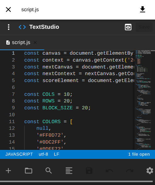 Built-in document editor
