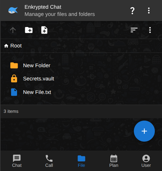 File tab showing folders and files in root